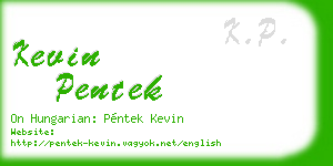kevin pentek business card